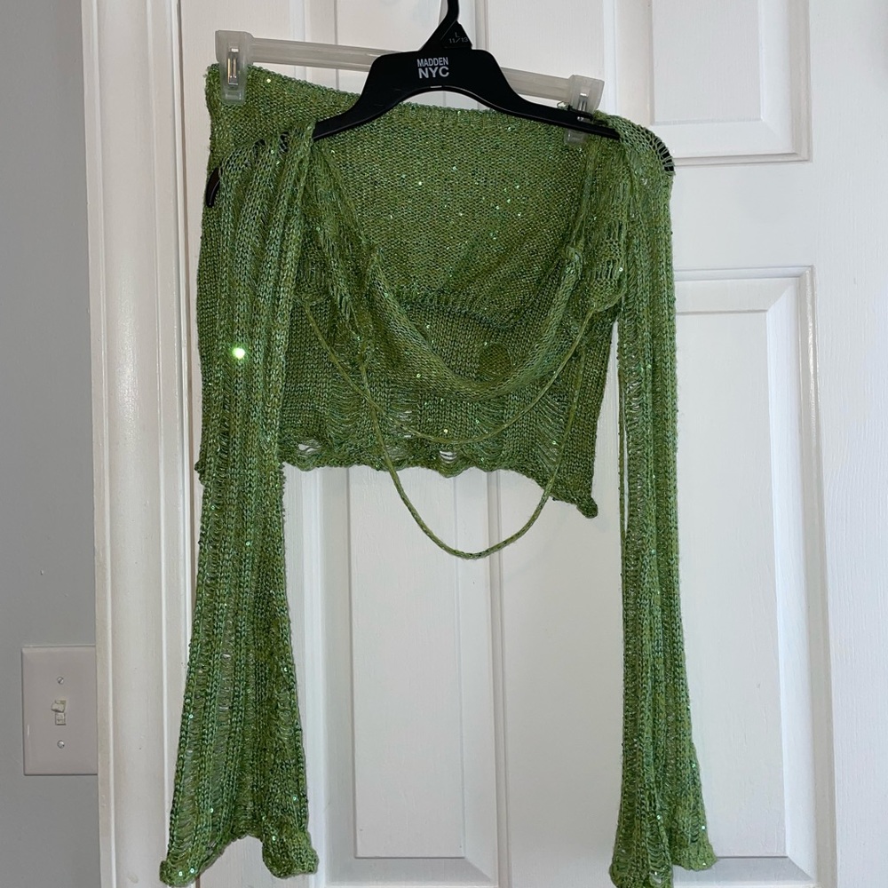 BUTTERFLY SET Y2K KNITTED GREEN